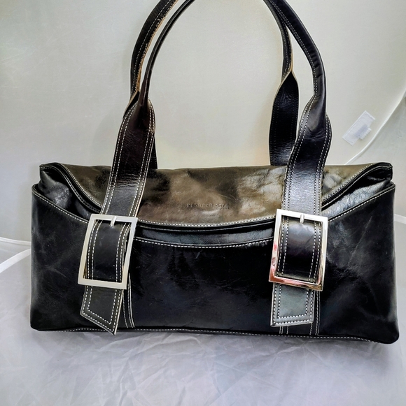 Kenneth Cole Reaction Handbags - Kenneth Cole Reaction Black Leather Shoulder Bag